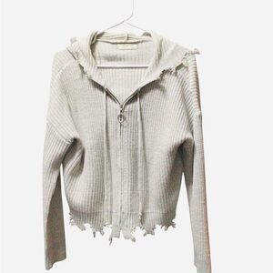 Chic Gray Hooded Cardigan